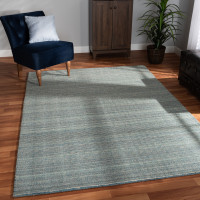 Baxton Studio Aral-Blue-Rug Baxton Studio Aral Modern and Contemporary Blue Handwoven Wool Area Rug